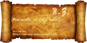 Marosán Zénó névjegykártya